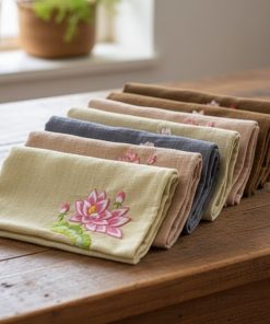 Embroireded Tussah Silk Handkerchief