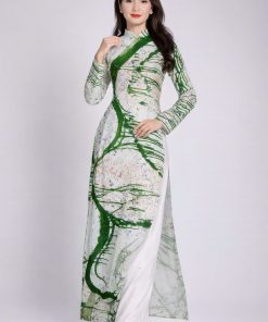 Hand-Painted Silk Ao Dai Dress - Custom Vietnamese Long Gown
