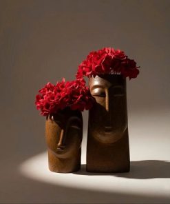 Ceramic Abstract Face Vases